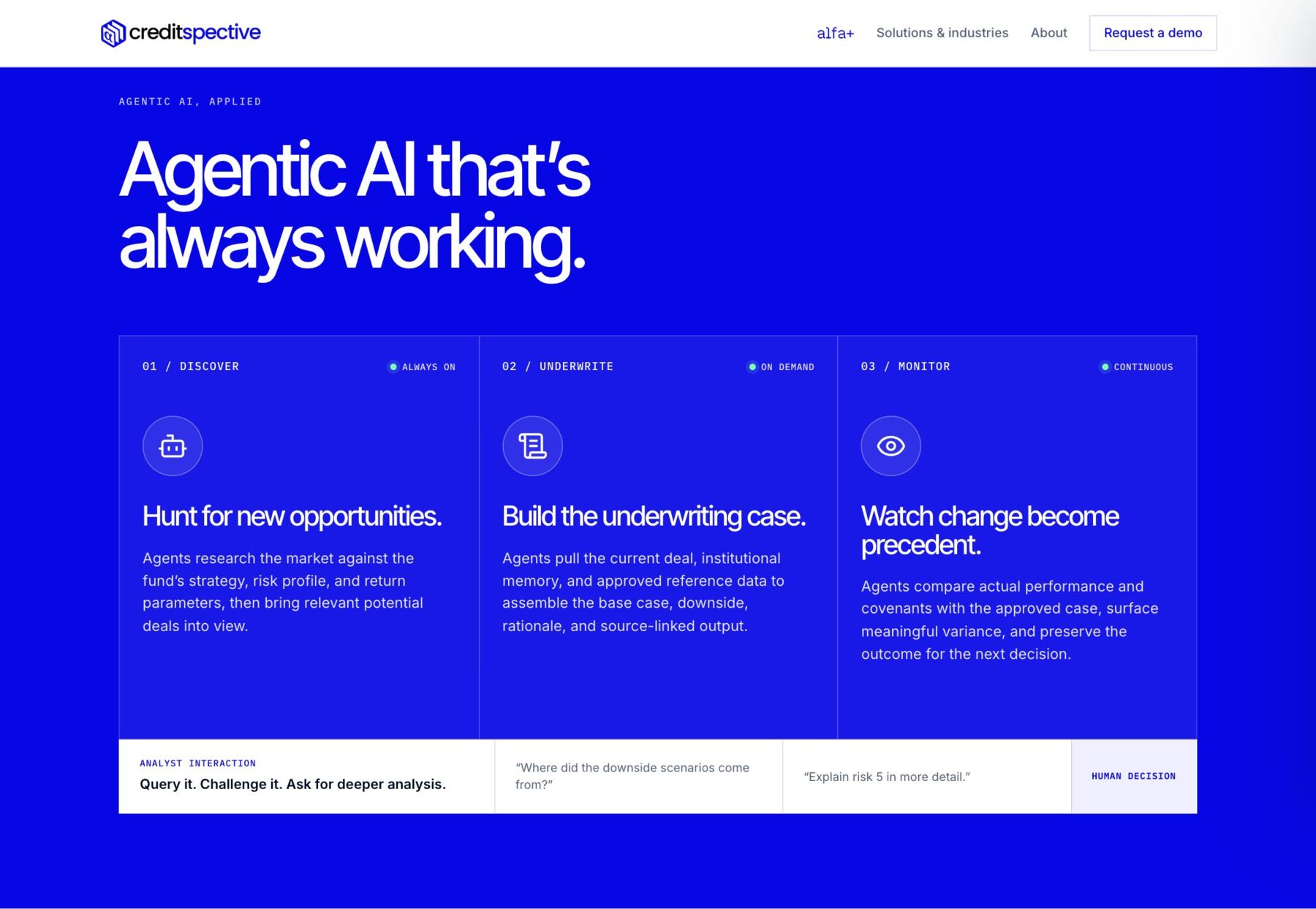 Home · agents at work on a blue ground