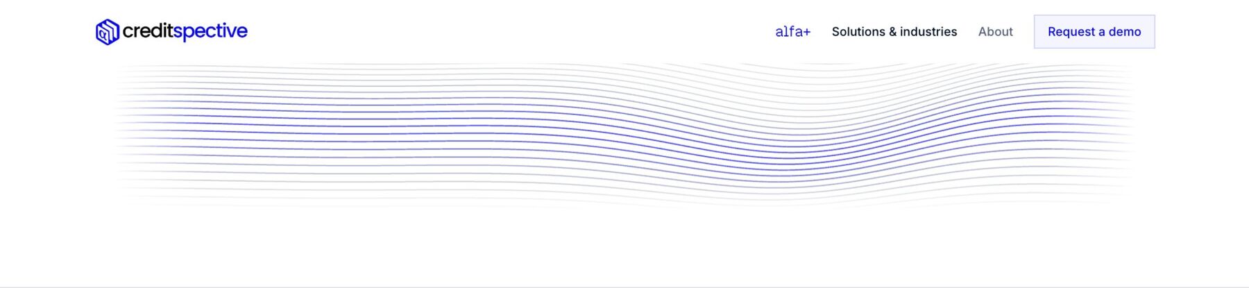 The solutions page hero with the line animation