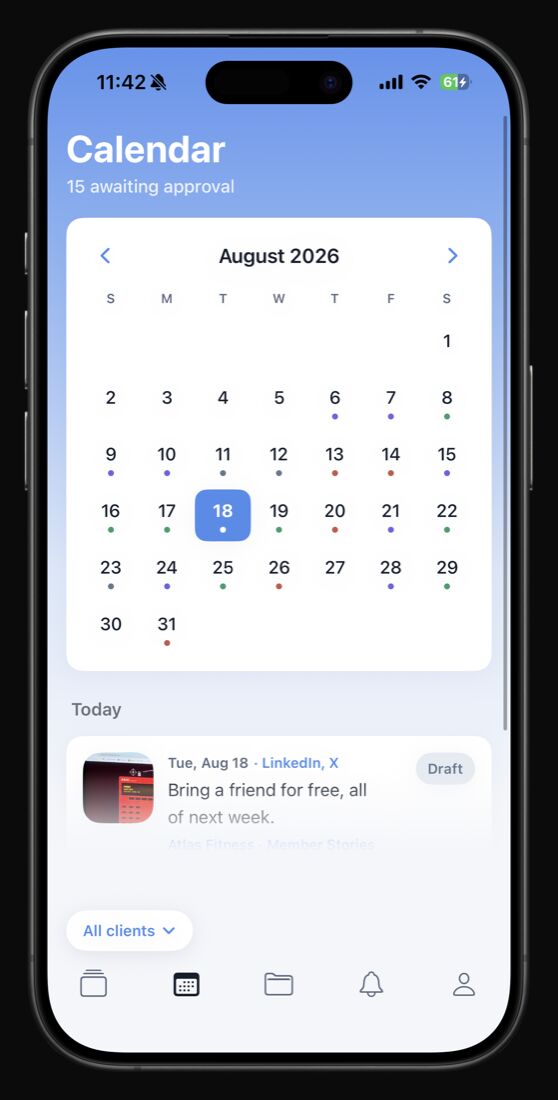 Doopl calendar screen