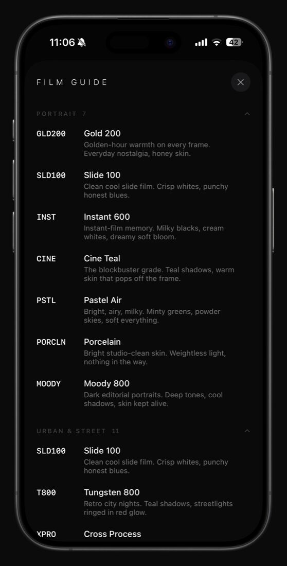 Granñe film guide screen