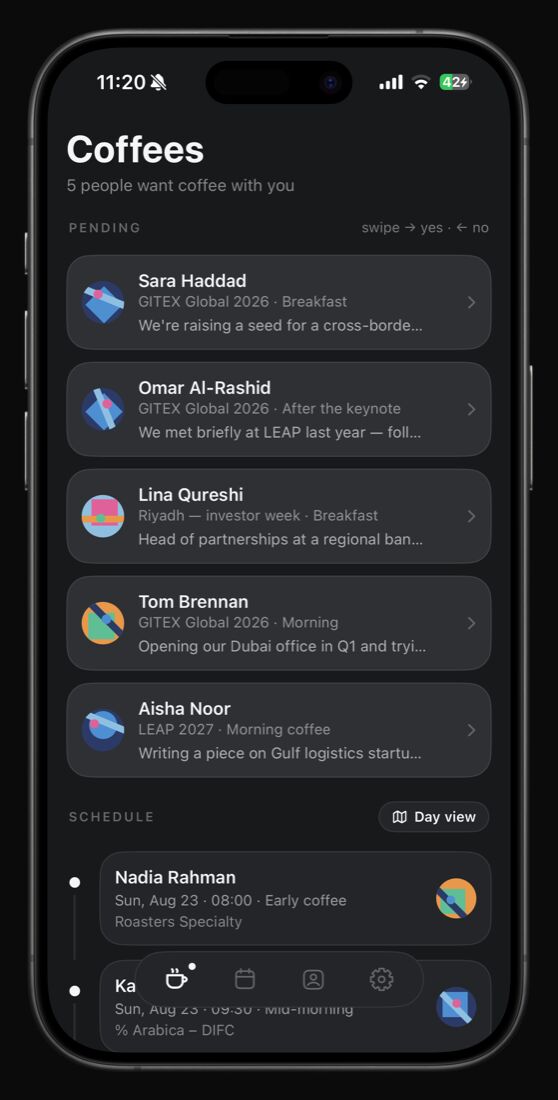 Kifak coffees screen