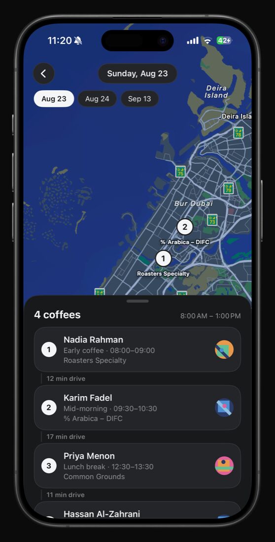 Kifak map screen